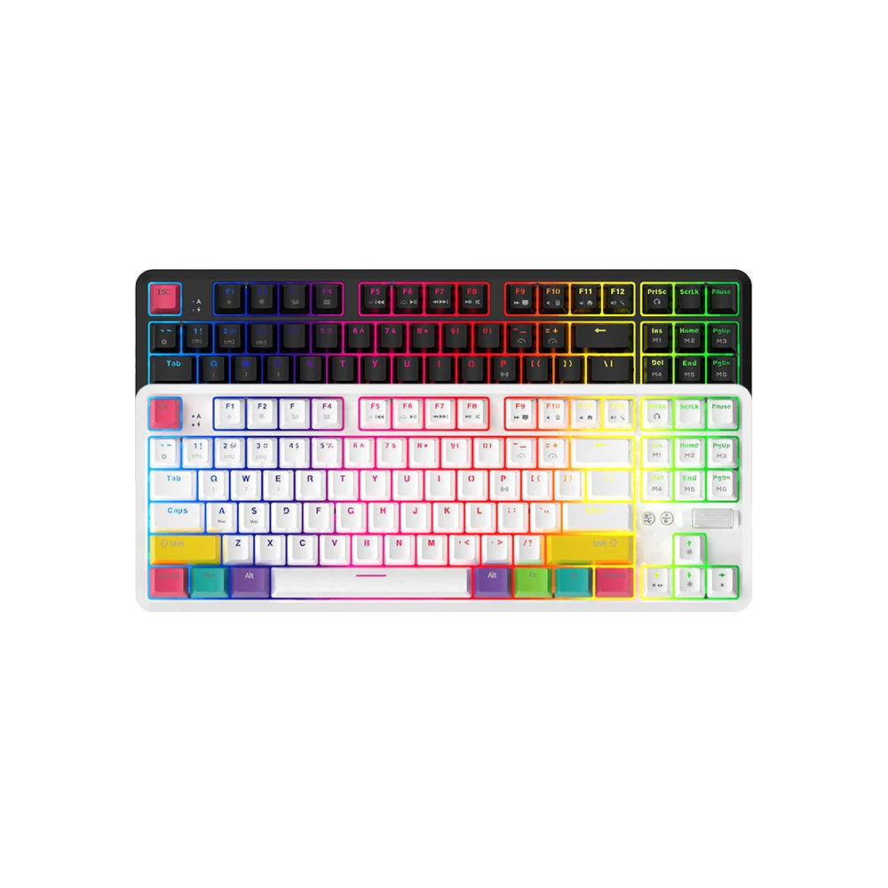 AJAZZ K870T 2020 новая 87 клавиш RGB беспроводная мышь с двумя режимами BT игровая механическая клавиатура Type-C для ноутбука/ПК/Win