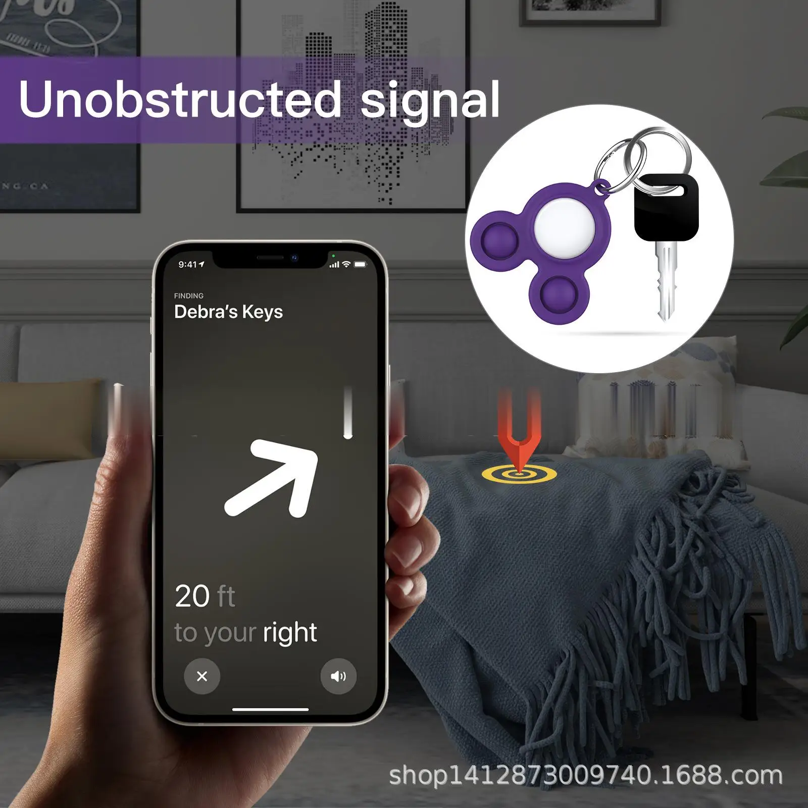 Pet tracking anti-lost elderly child guard baggage wallet key cellphone anti-lost soft silicone Protector Case key chain