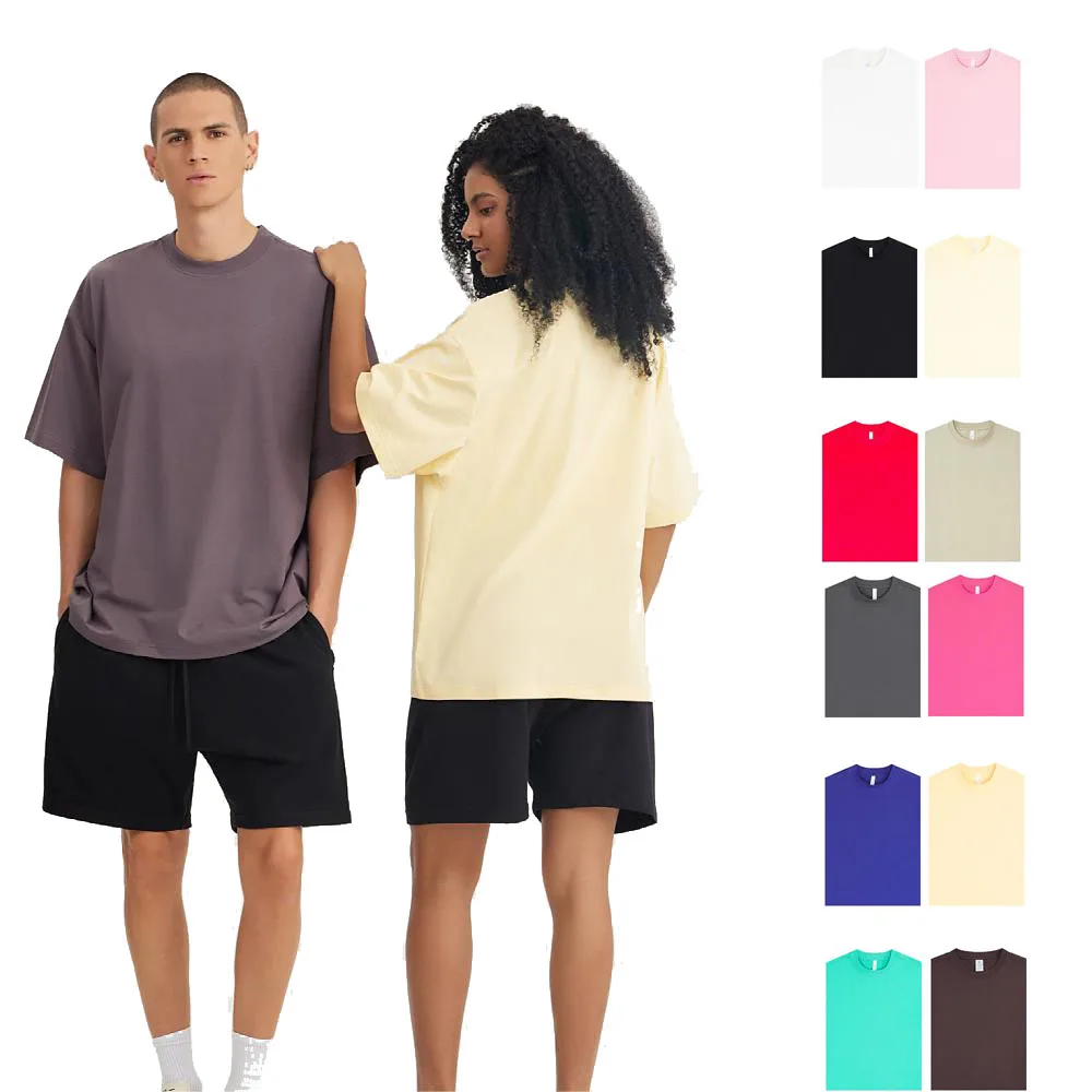 Manufacturer Supply 220g Solona Ice Silk Cool T-Shirt 100% Cotton Drop Shoulder Custom Print Unisex Oversized Blank Plain