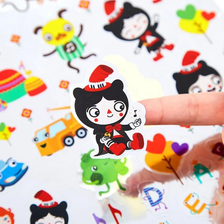 Cartoon Waterproof Custom Self Adhesive PVC Vinyl A4 A5 A6 Sheets Cut Paper Sticker Labels Printing
