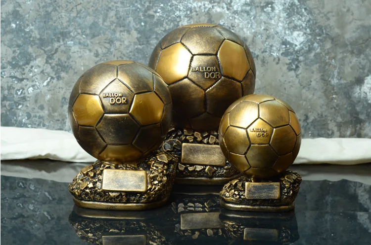 1 piece soccer trophy gift resin crafts trophy final shooting athlete electroplating golden ball award
