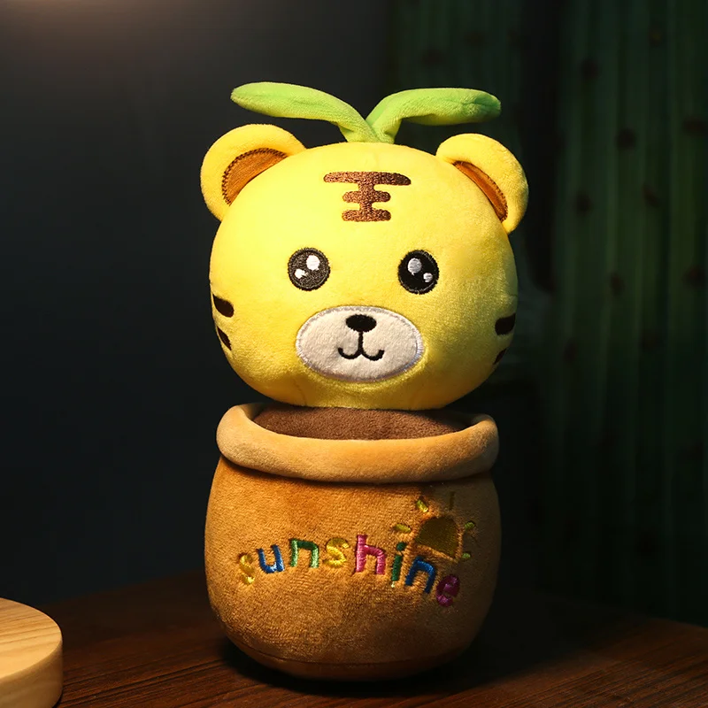 A2115 Eco Friendly Purify The Air In The Car Plush Cactus Carrot Animal Pot Culture Decorate With Bamboo Charcoal