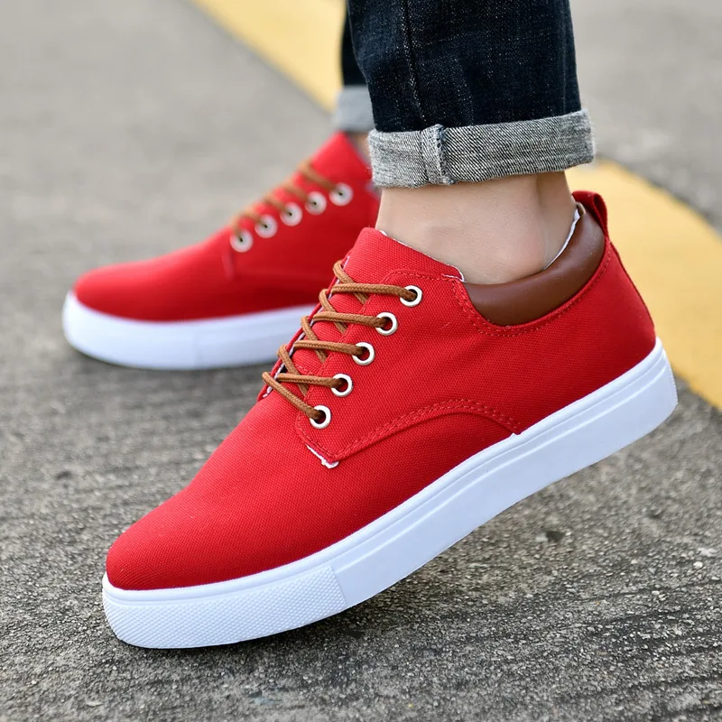 New Canvas Shoes Men Large size Low Cut All Match Non Slip Rubber Sole Flat Heel Round Head Casual Shoes for Men