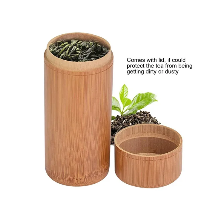 Fancy Handcraft Bamboo Tea Jar Portable Sealed Bamboo Tube Tea Storage Box Storage Holder