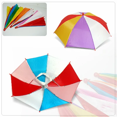 Promotional 12 inch double layer head hat umbrella sun shade rain proof fishing umbrella wear waterproof umbrella