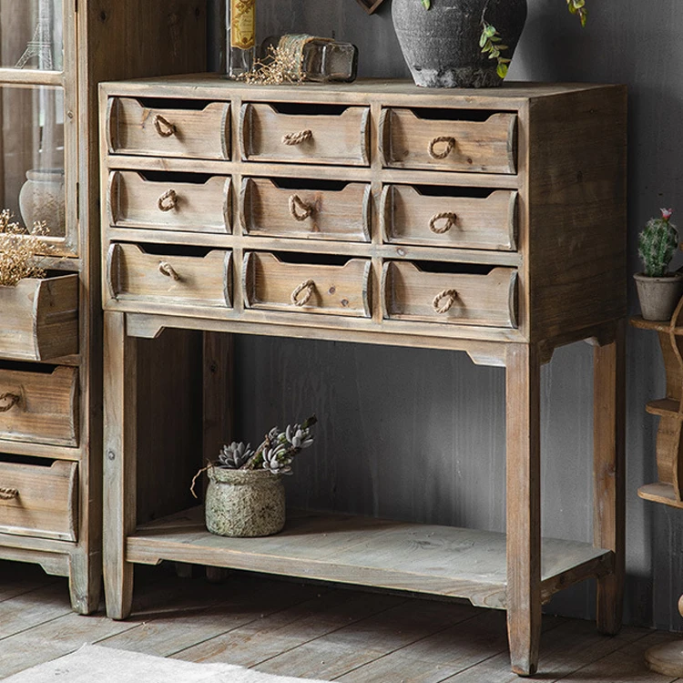 American Antique Finishing Retro Locker Living Room Decoration Cabinet Personality Storage Cabinet Home Porch Furniture