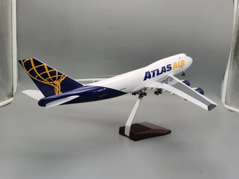 47 см 1/150 шкала атлас воздушные грузовые авиалинии Боинг самолет B747 модель самолета из смолы со светодиодной подсветкой и шасси