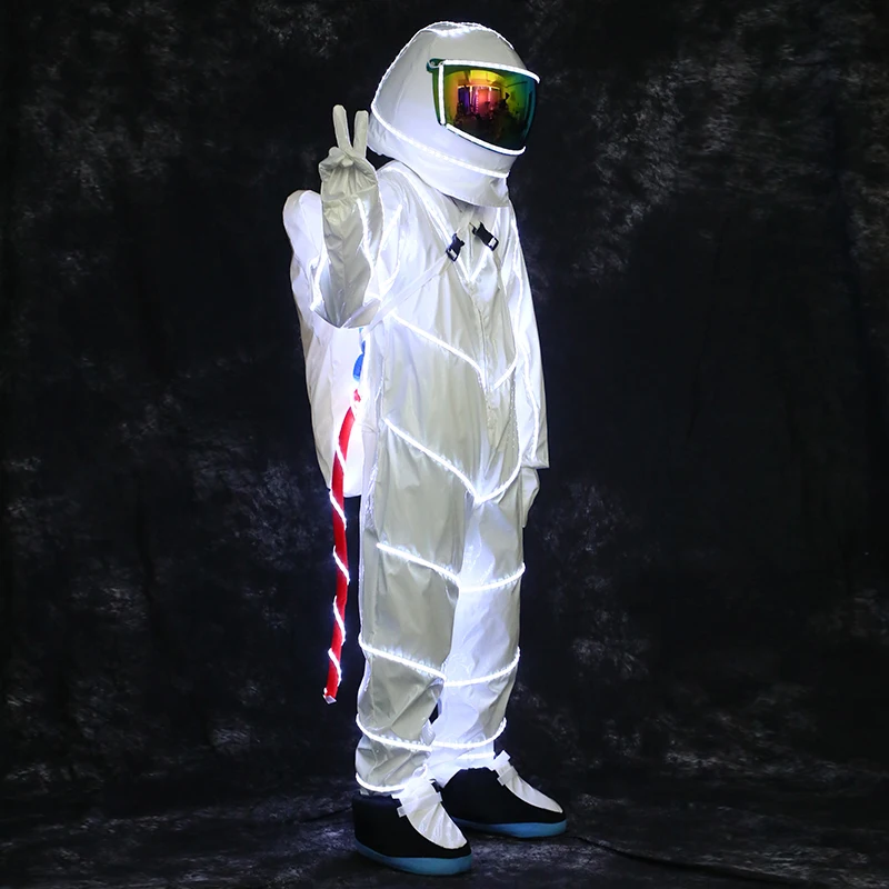 Space Suit DJ performance fluorescent clothes laser dance KTV dancing props Night Club Robot Costume Stage Jacket