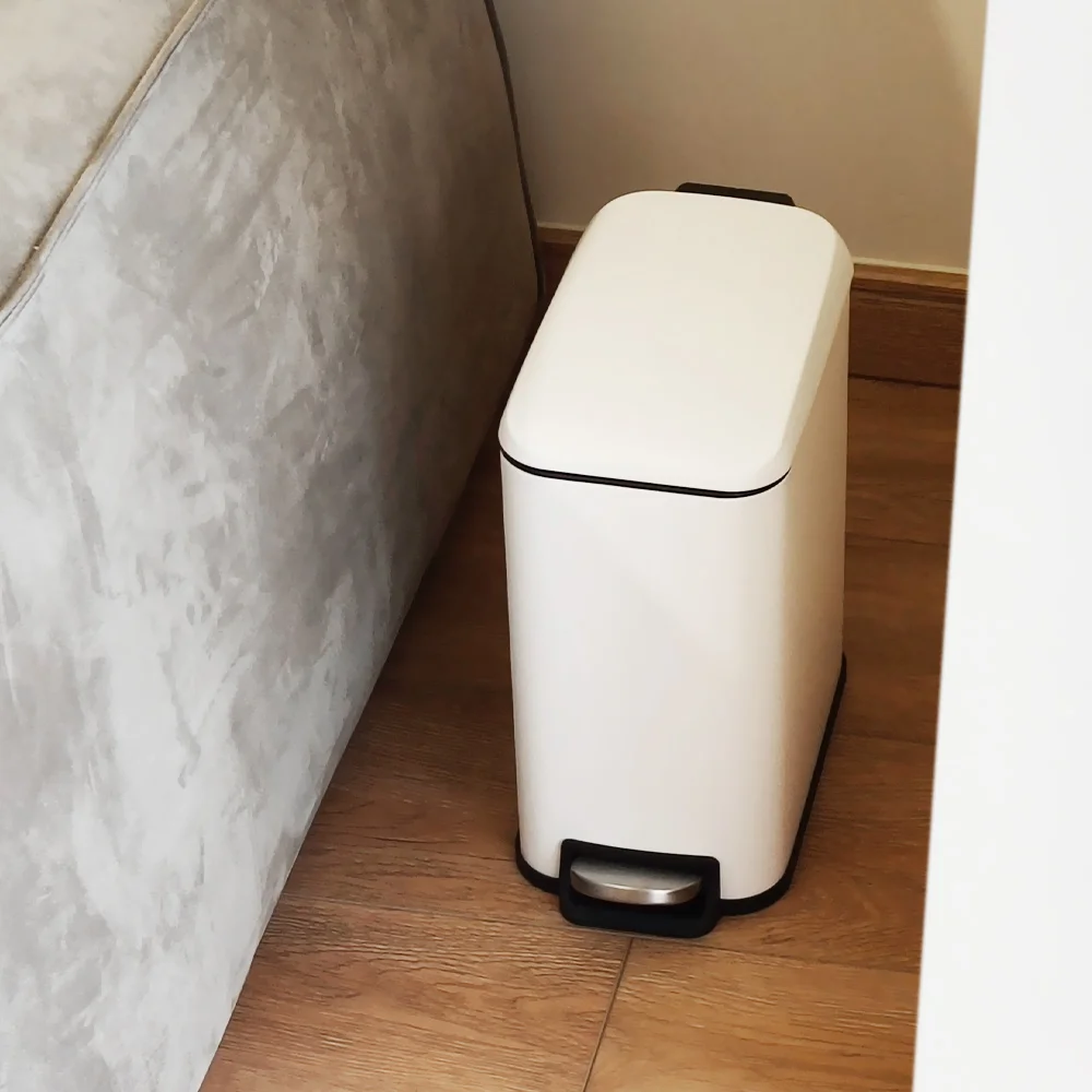 Hot Sale 5L Cold Roll Steel Rectangular Pedal Dustbin Removable Inner Bucket Trash Bin For Kitchen And Bathroom