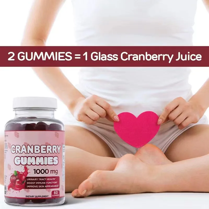 Natural Cranberry Gummies Urinary Tract Health Vegan Cranberry Gummy Organic Cranberry Extract Gummies