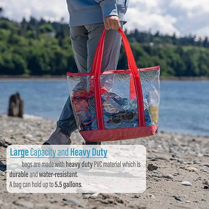 OEM ODM PVC Clear Tote Bags Tasche Frau Ladies Purses And Handbag Sac A Main Pour Femm Trendy Bags Luxury Transparent Beach Bags