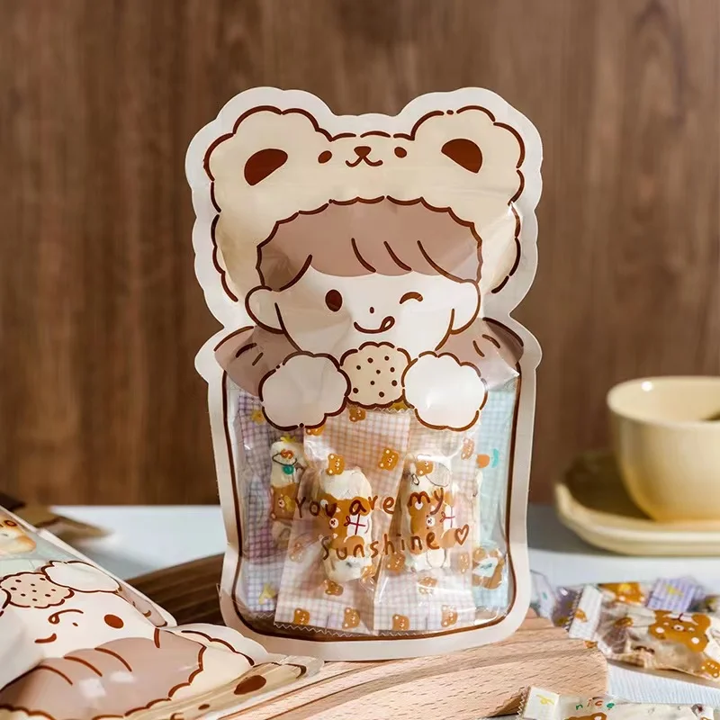 Пластиковый термоуплотнитель с логотипом на заказ прозрачный непроницаемый стоячий мешочек для еды печенья