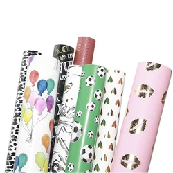 Factory New Design Paper Roll Free Sample Wrapping Paper Hot Foil Stamping Gift Paper