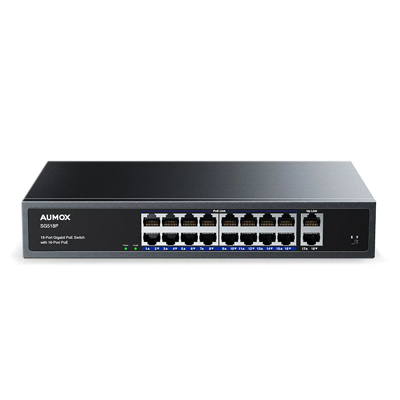 Amazon Top Metal Ip Camera IEEE 802.3Af/At 250W 18 X 10/100/1000Mbps Unmanaged Switch Poe 16 Ports Gigabit Switch