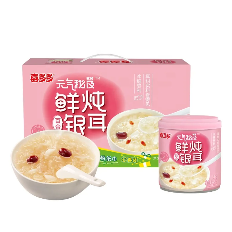 
Unique Gift Fashion Food Tremella Soup 12 Cans Instant Chinese Fruit Tremella Soup 