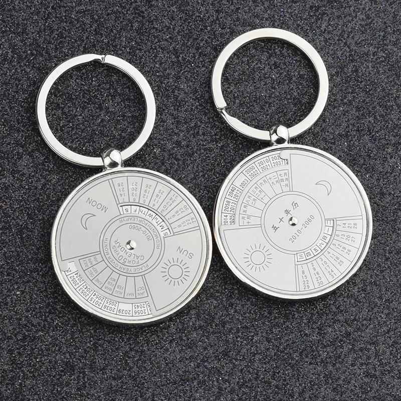 Metal Perpetual Calendar Keychain Fashion Pendants Gift Item For Customers Custom Metal Keychain