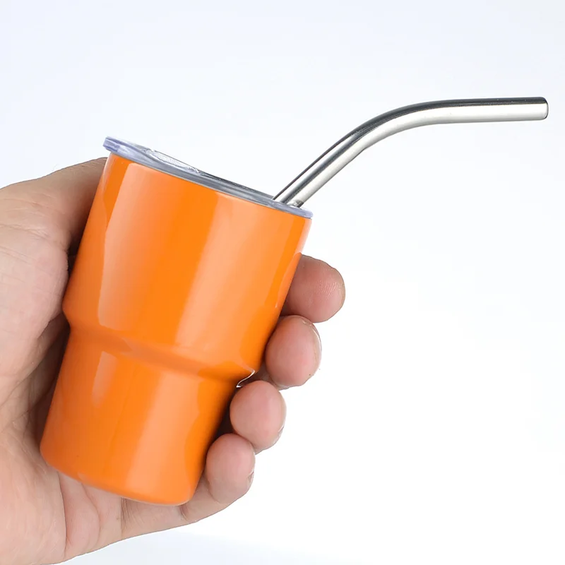 Wholesale 3oz Mini Sublimation Stainless Steel Miniature Shot Tumbler Cups Glasses Drinking Insulated Tumbler with Lid and Straw