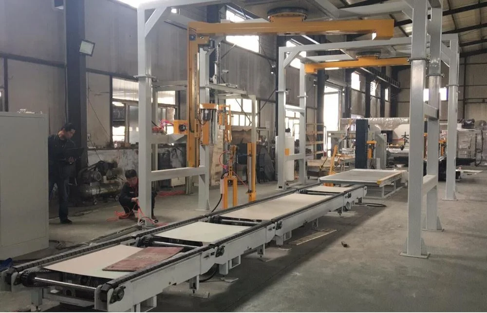 Rotary Arm Pallet Stretch Wrapping Machine, Pallet Wrapper With film top sheet dispenser(all in one system)