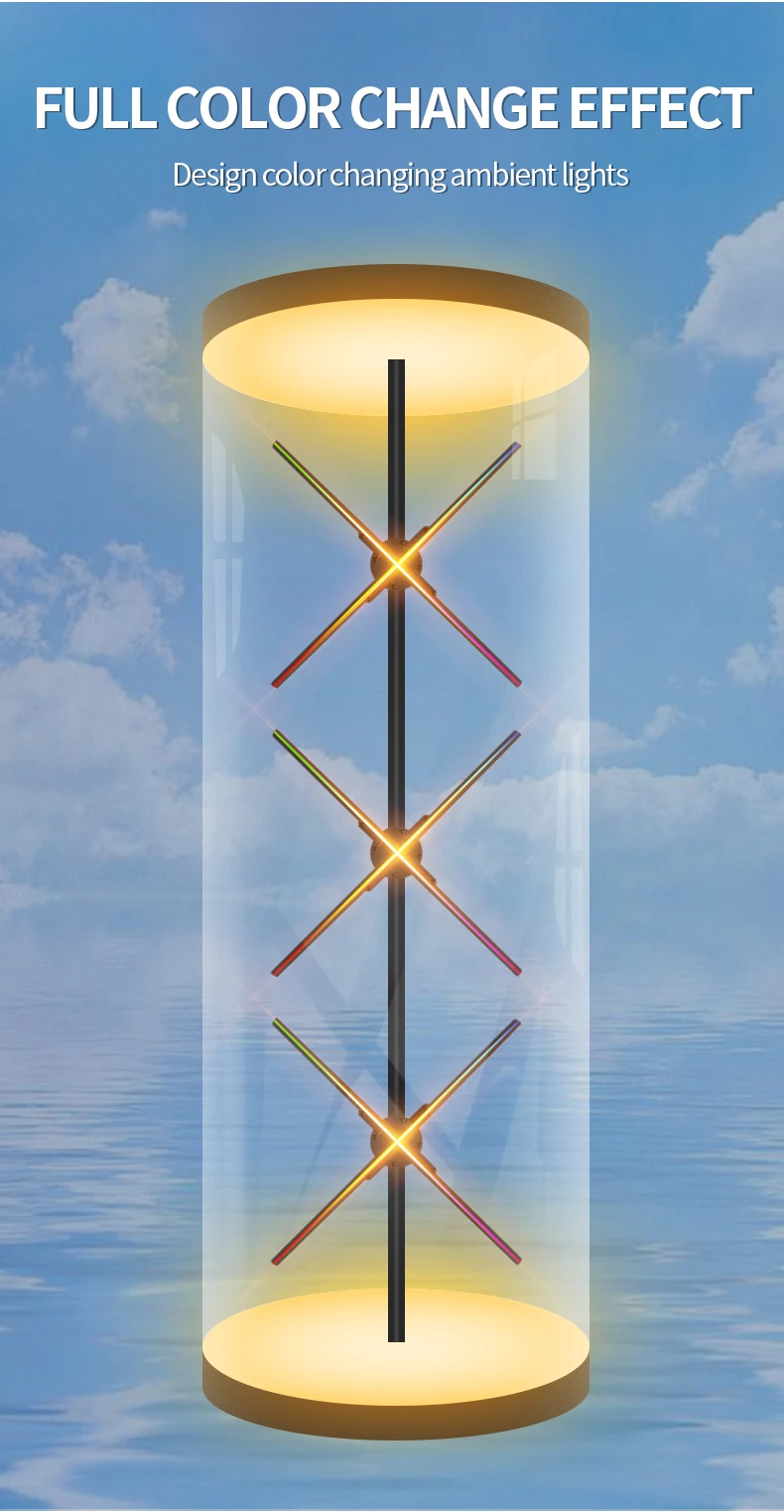 Pretty Cylinder showcase suspended human size 3D led fan high resolution advertising 3d led hologram