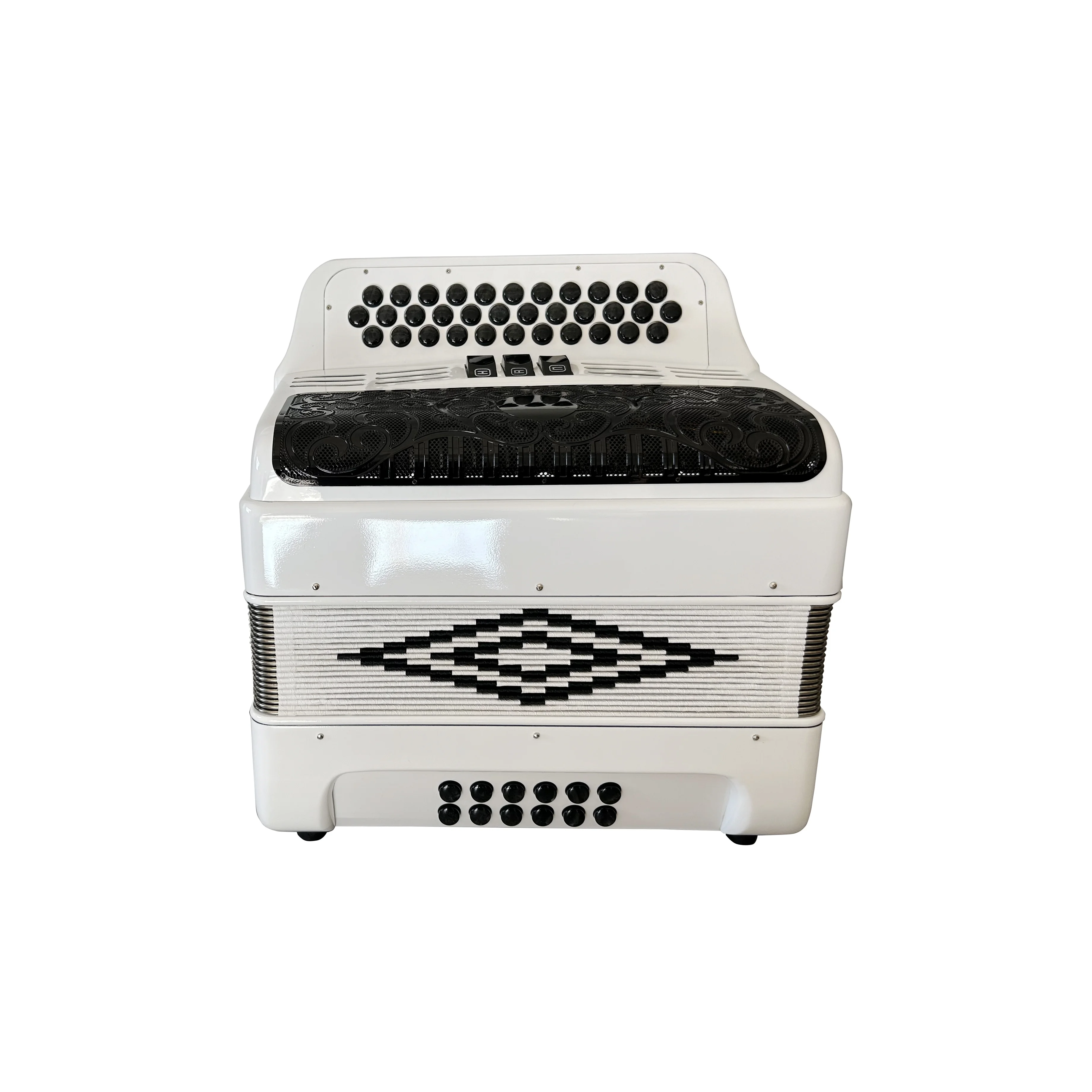 SEASOUND OEM 34 Buttons 12 Bass 3 Registers Bright White Accordion Black Grill Black Buttons Accordions Musical JB3412C