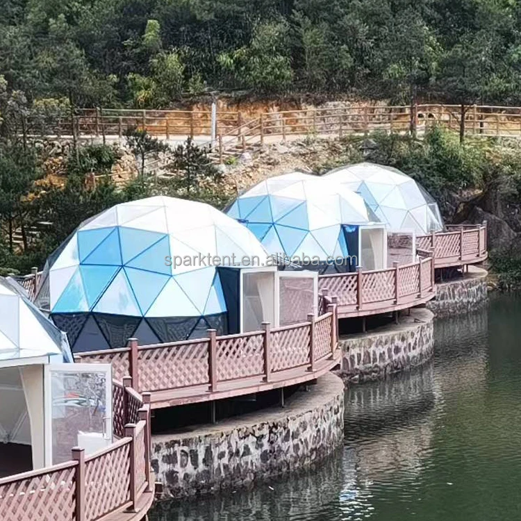 Wholesale Waterproof aluminum glass dome home, fiberglass mirror glass dome house for sale