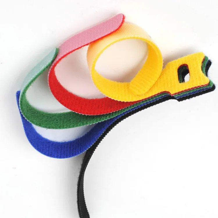 Custom Different Size Color Velcroes Factory Price Nylon Strong Strength Hook And Loop Tape Electronic Line Sort Velcroes