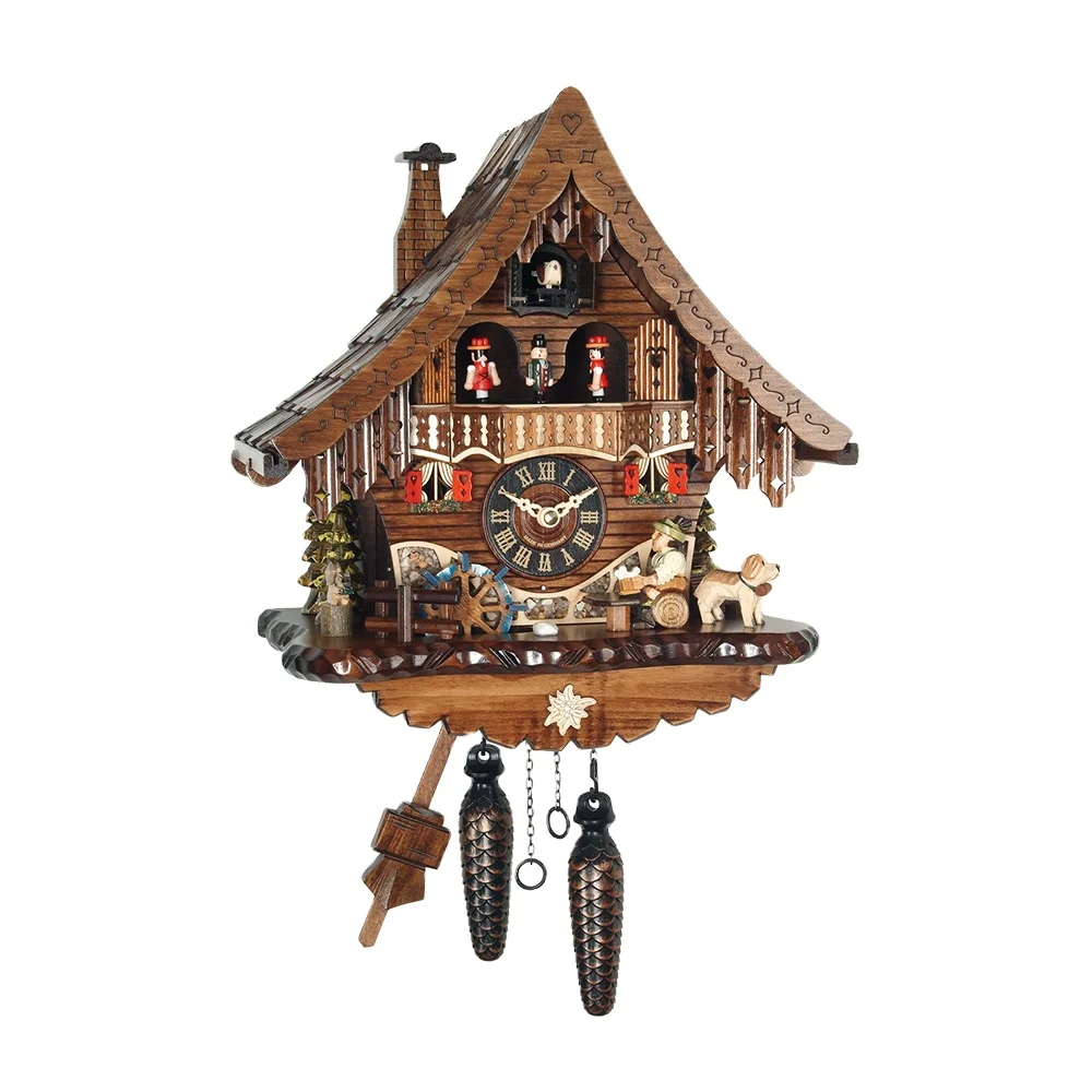 Germany Brand High Quality Handcrafted Chalet-Style Black Forest Cuckoo Clock With Moving Lumberjack With Music