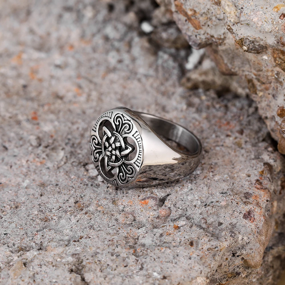 Gloss Charm Viking Rings Hollow Knot Ring Jewelry Silver & Gold Stainless Steel Finger Rings Pirate Celtic Knot