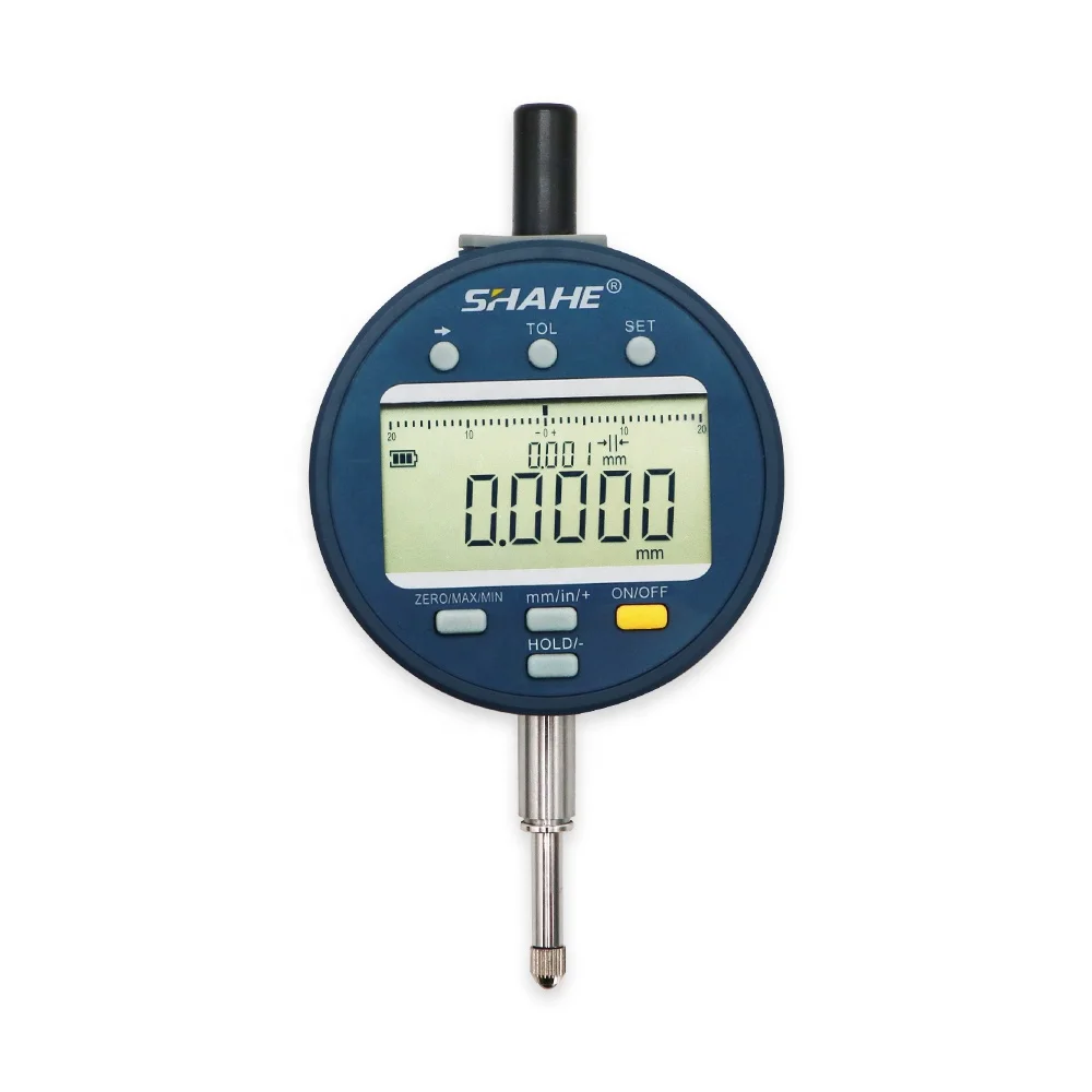 SHAHE NEW Metric/Inch 0-12.7 mm 0.0005mm Electronic Indicator with Rechargeable Battery Waterproof Digital Dial Indicator