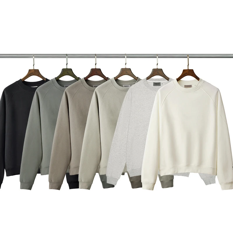 H5197 Custom High Quality Fleece Lined Raglan Sleeve  Loose Fit Unisex Crew Neck Sweatshirt