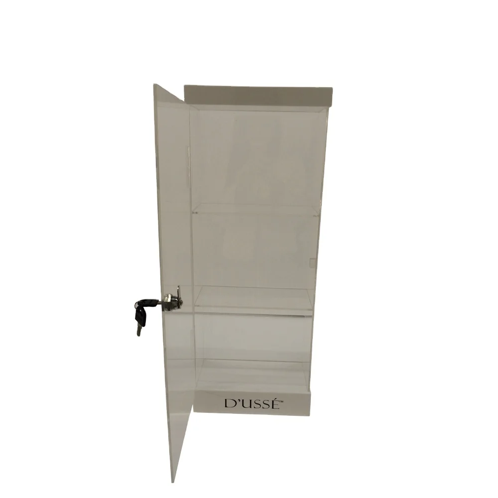 Modern Wine Bottles Display Holder and 3 Tier Counter Top Acrylic Free Standing Tabletop Display Wine Display Cabinet