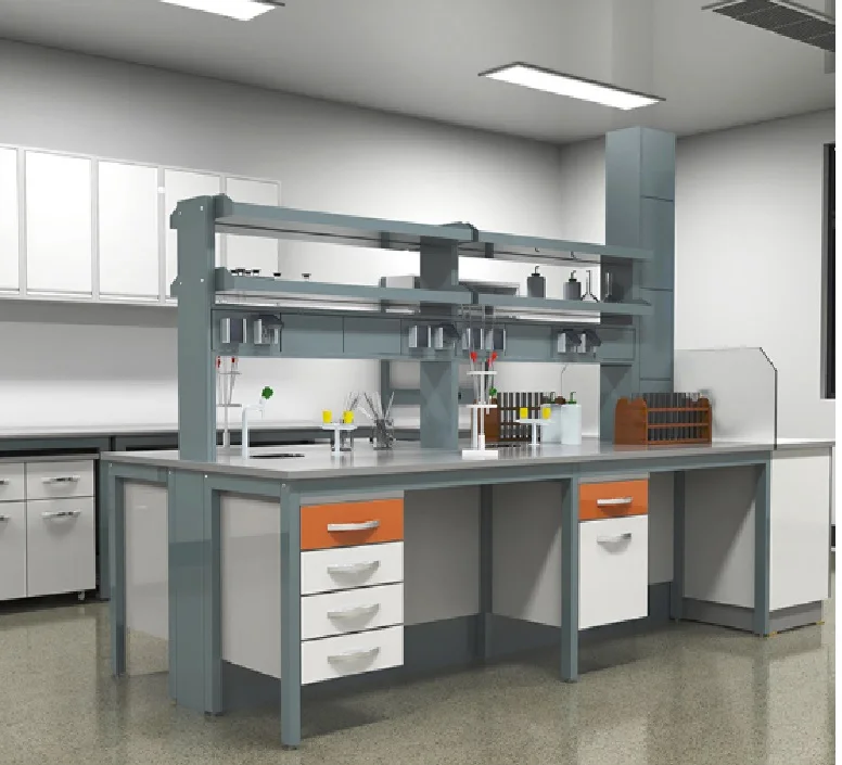 Wholesale high school corrosion resistant steel and wood lab table With Drawer Cabinet