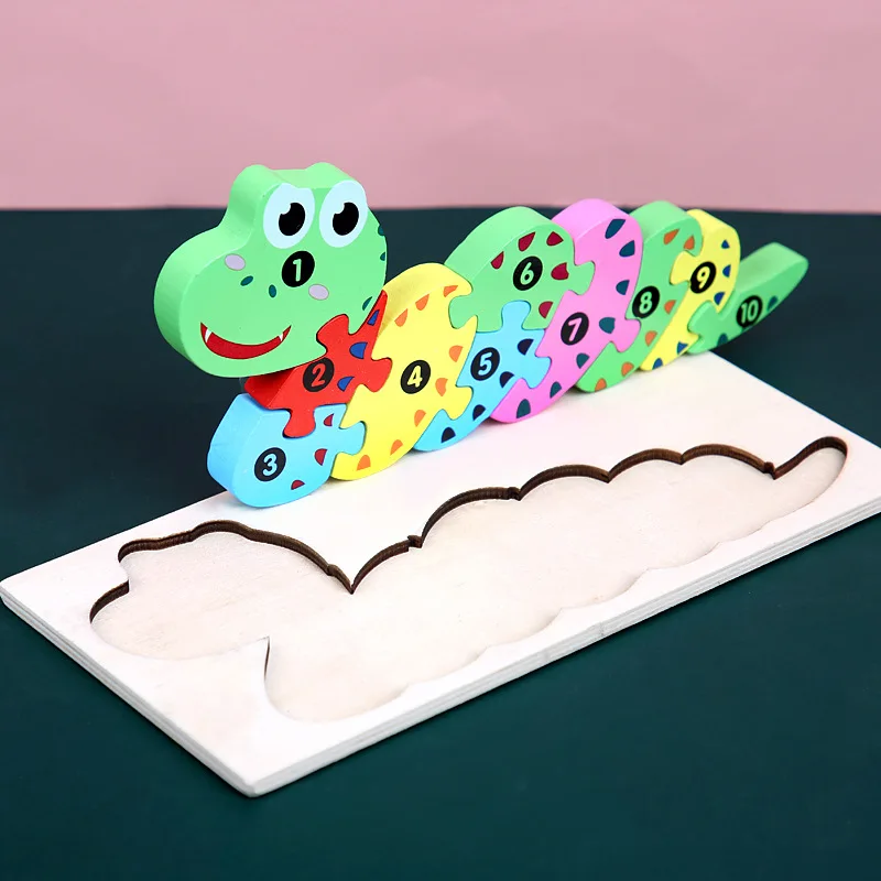 Animal Cartoon Three-dimensional Jigsaw Puzzles Cross-Border Large Building Blocks Early Educational Hand-held Board Children