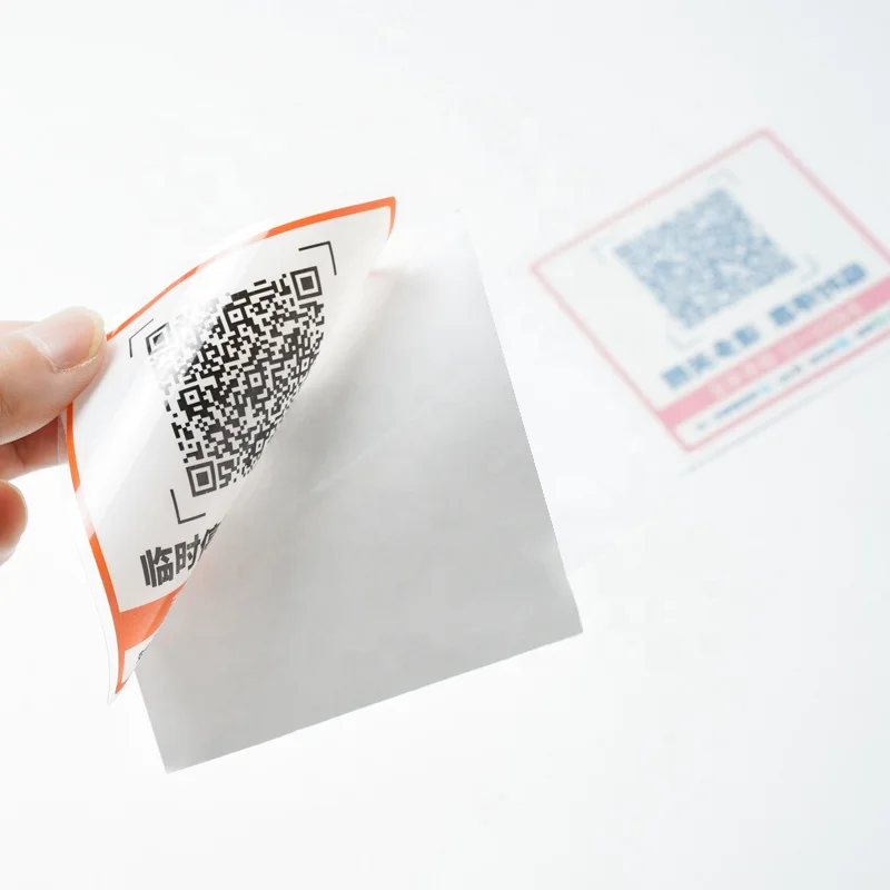 custom laser round logo sticker security qr code sticker printing resistant transparent qr code stickers void with qr code