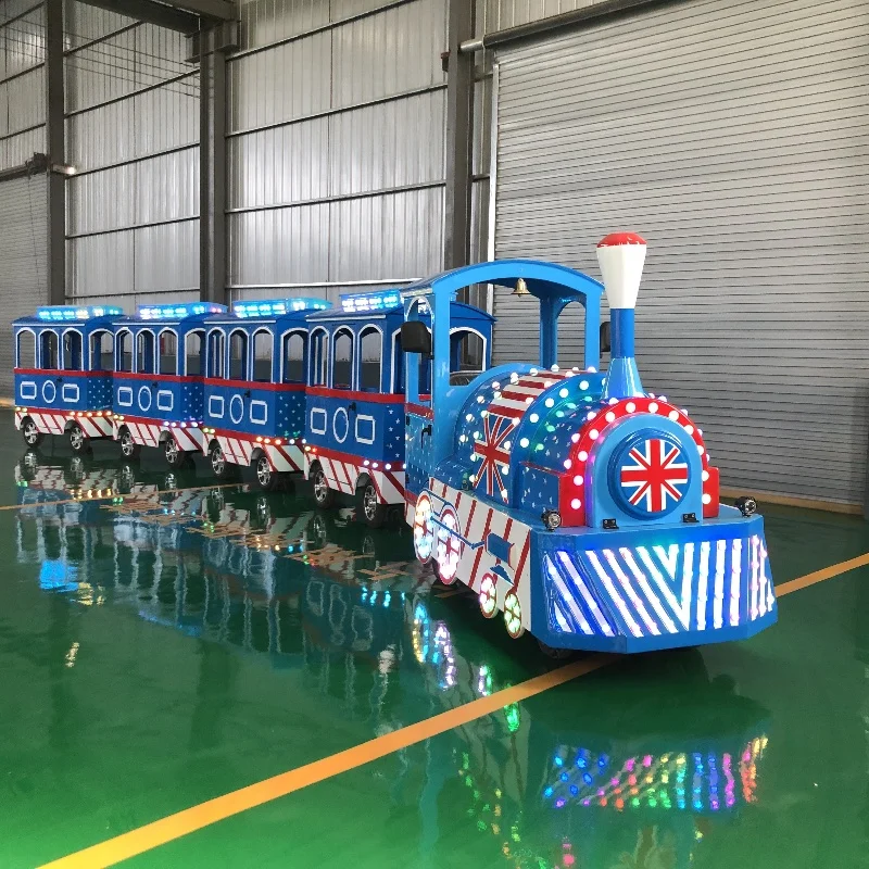 Customized Entertainment Rides Kids Mini Trackless Train, Amusement Park 24 Seats Royal Trackless Train for Sale