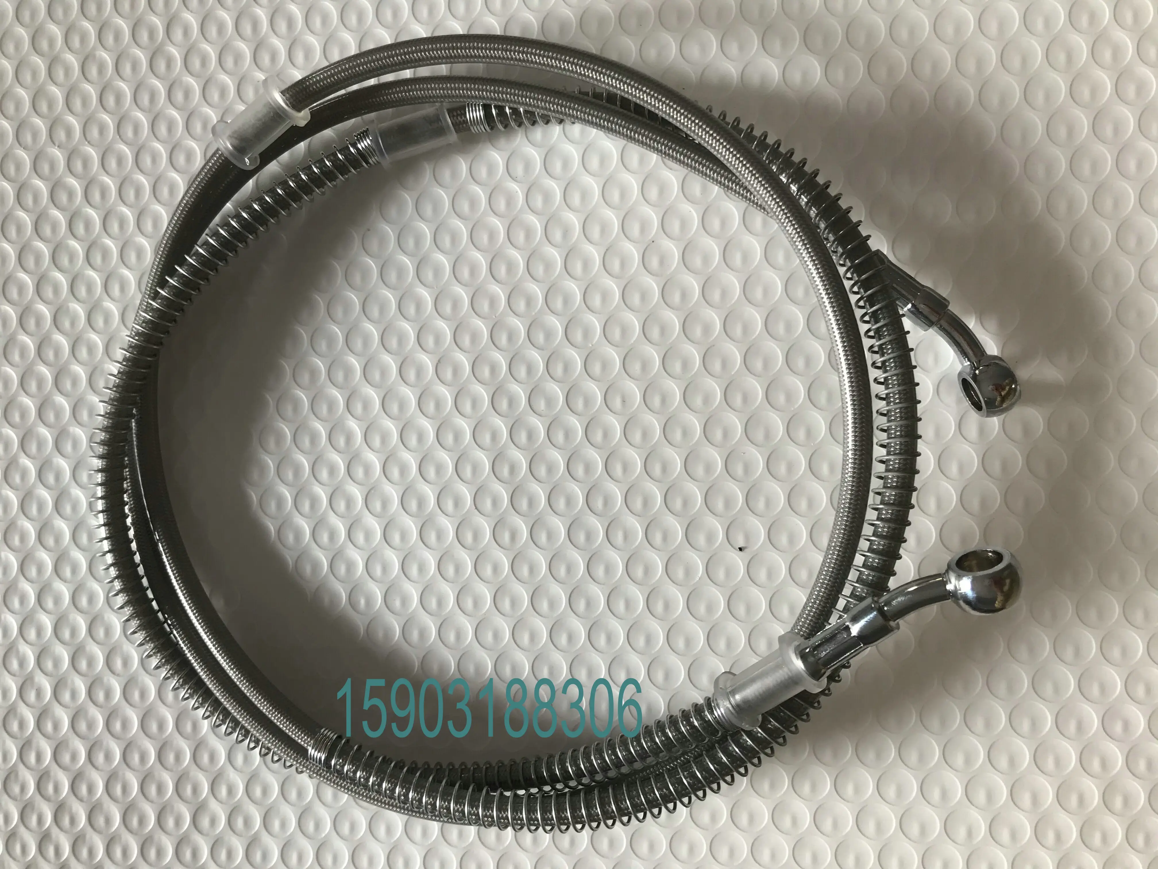 
AN3 3.2mm x 7.5mm Hydraulic Reinforced Stainless Steel Braided Motorcycle Brake Oil Hose Line Pipe With 28Degree Banjo Fittings 