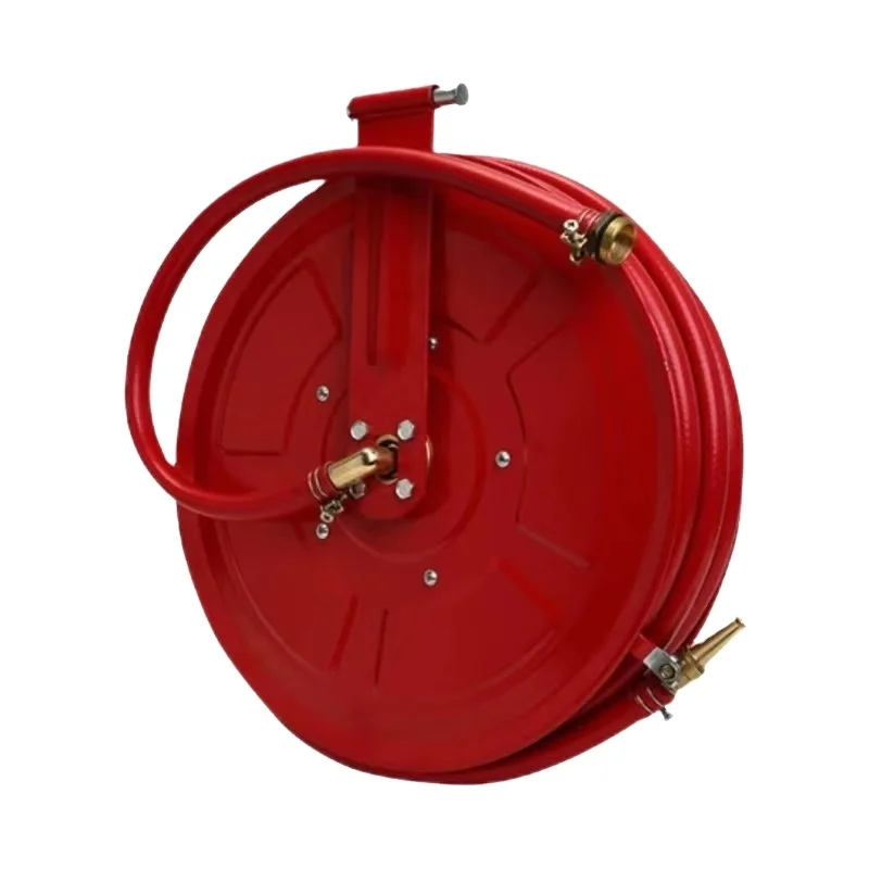Red 33mm EN694 Fire Hose Reel with Brass Landing Valve and Pressure Gauge Firefighting Equipment & Accessory