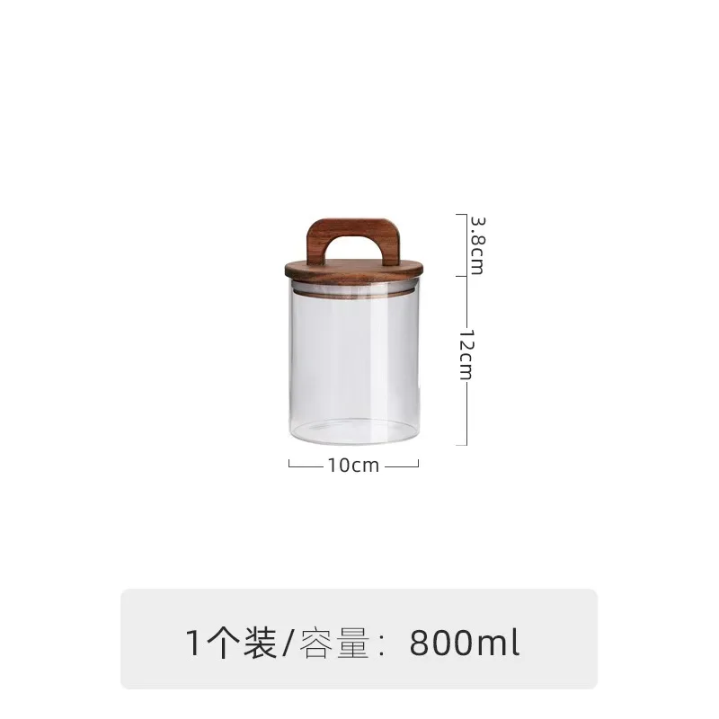 Wholesale Hot Sale Glass Kitchen Spice Pepper Candy Coffee Food Wide Mouth Glass Storage Jar With Acacia Wood Lid