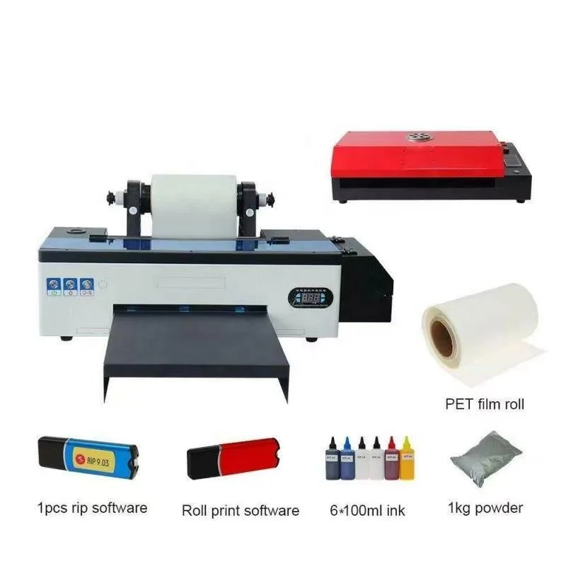 A3 Size DTF Roll Printer R1390  With Oven Machine  A3 Size Roll Film With 600ml DTF Ink With 1kg Powder