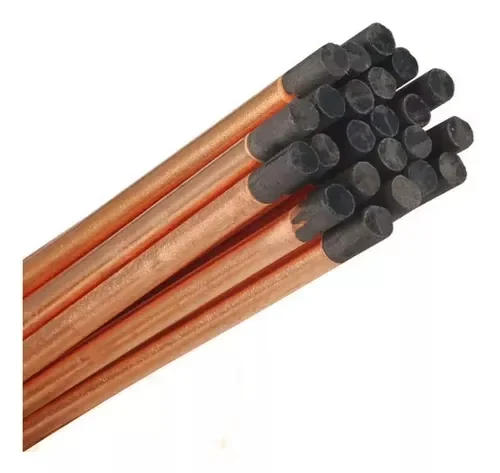 6.5*355mm Flat Carbon Gouging Rod Graphite Powder Electrode Petroleum Coke Copper Coated Arc Gouging Electrodes