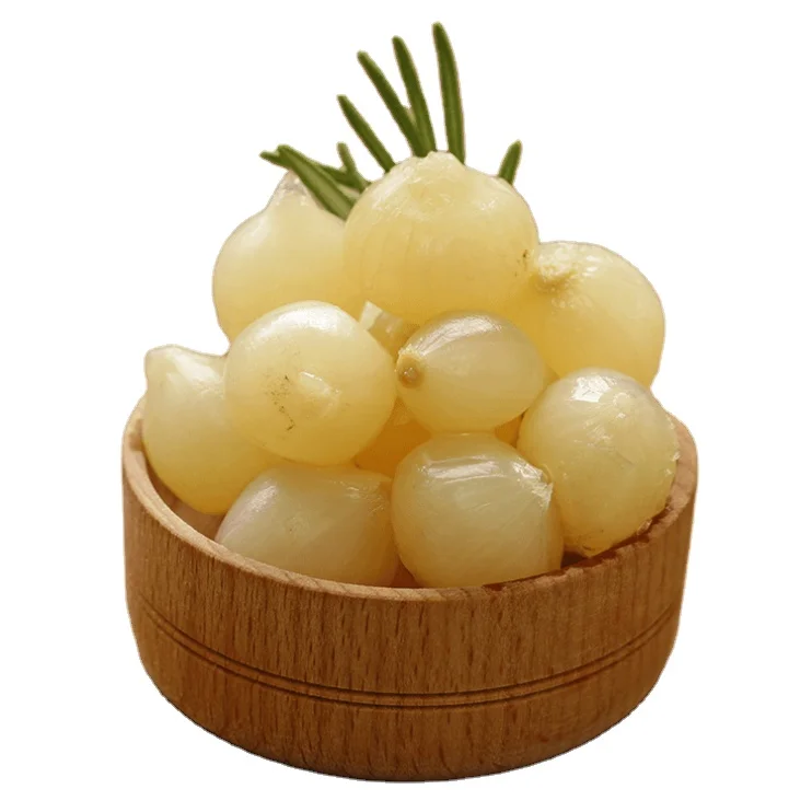 pickled onion preserved in brine contains of (water-vinegar-salt .....) in metallic tins,glass jars and barrels.