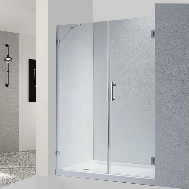 Прямая Продажа с фабрики 8 мм 10 закаленное стекло черная шарнирная ручка Безрамная душевая