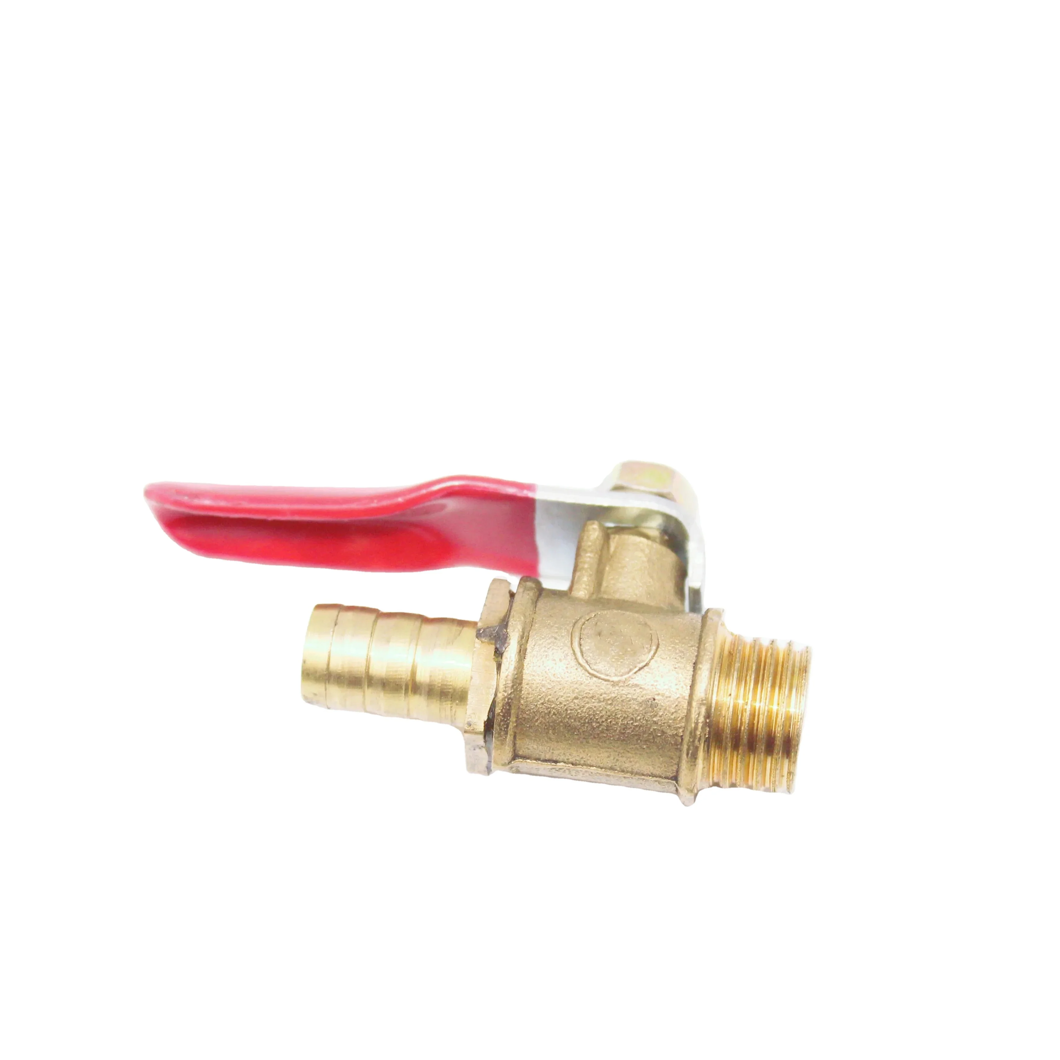 Mini Ball Valve with 1/4 Brass Pagoda Red Handle Small Ball Valve for Water Pneumatic & Manual Power Made in China OEM Supported
