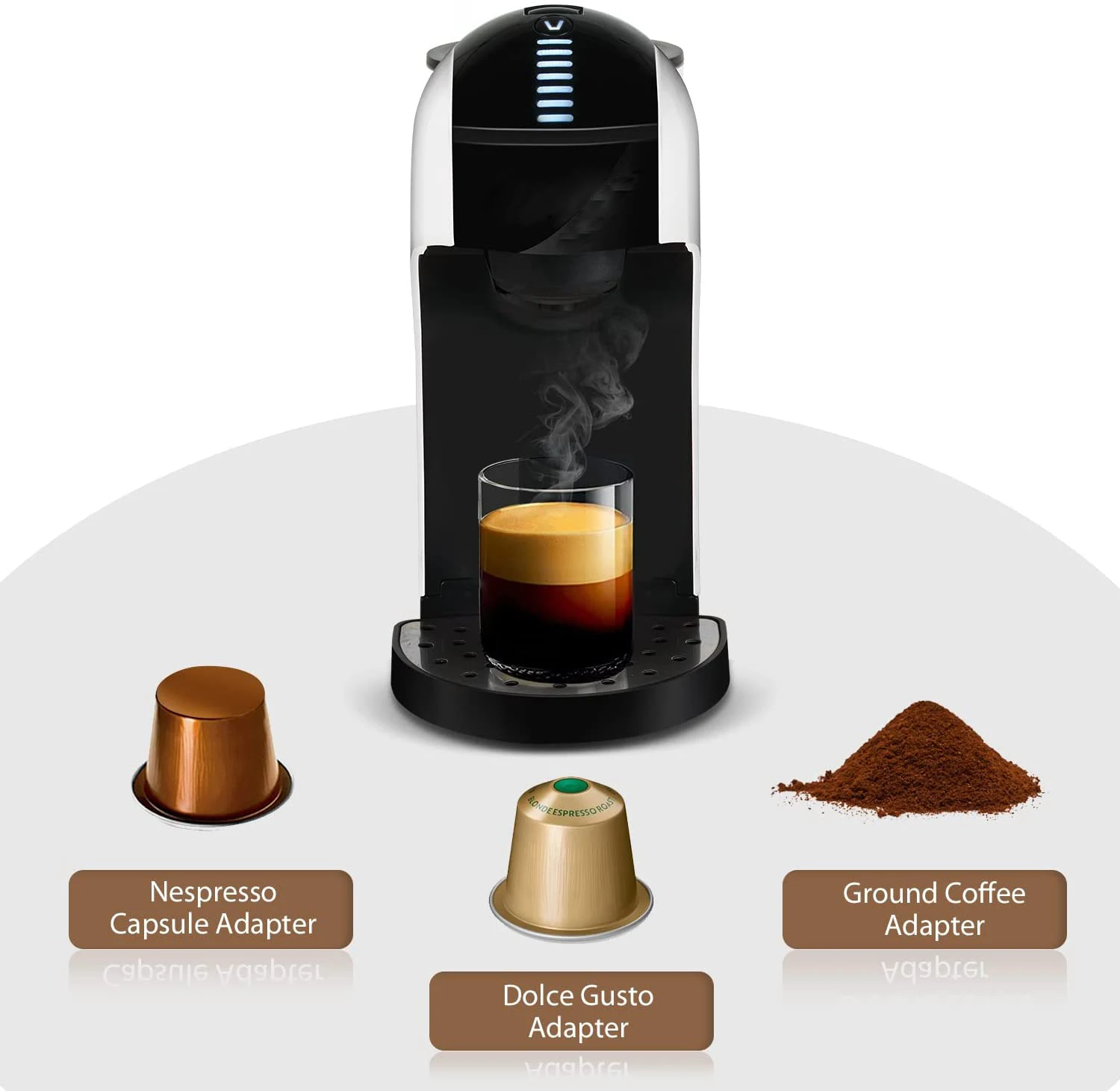 3-in-1 Programmable Espresso Machine Electric Stainless Steel Capsule Coffee for Home Office or Hotel Use