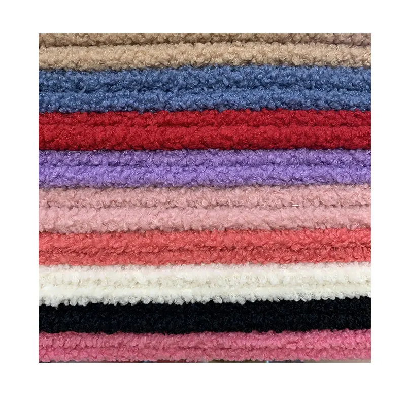 100% polyester polyest Single side knit knit wholesale fleece soft teddy sherpa fabric
