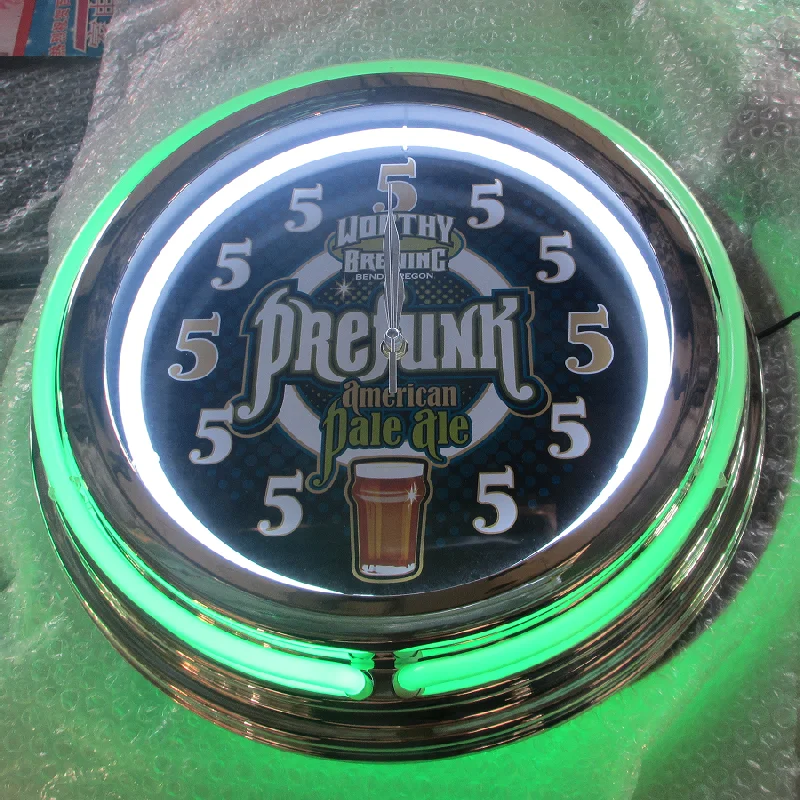 fashion chromed wholesale china factory price customized double rings 17inch neon light wall clock for advertising promotion