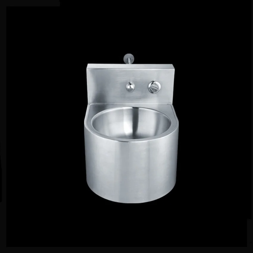 Hot sale wall hung prison hand wash basin sink stainless steel wall mounted wash basin