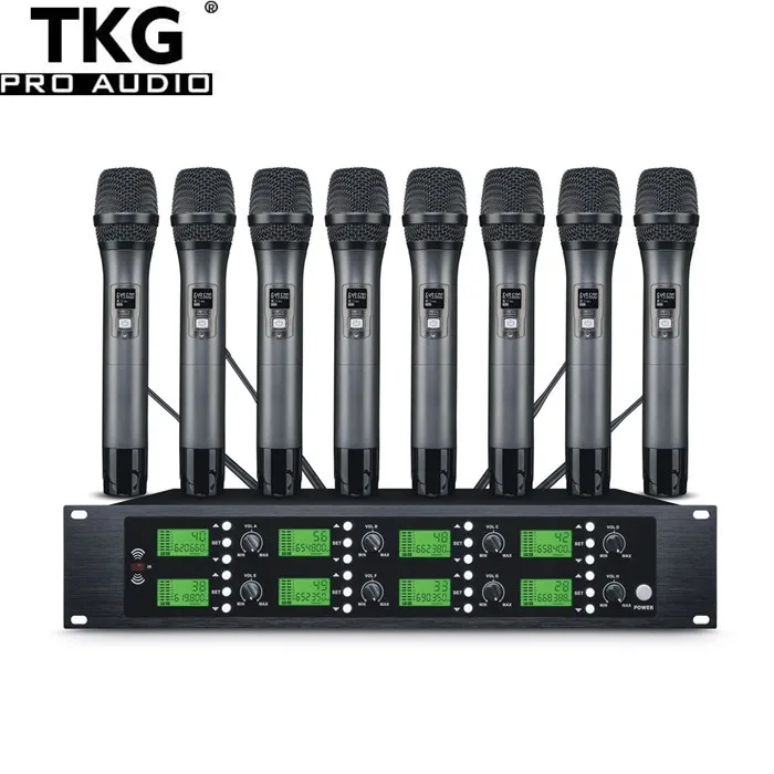 TKG 640-690 МГц DK808 8-канальная гарнитура handhold петличный беспроводной микрофон профессиональный uhf