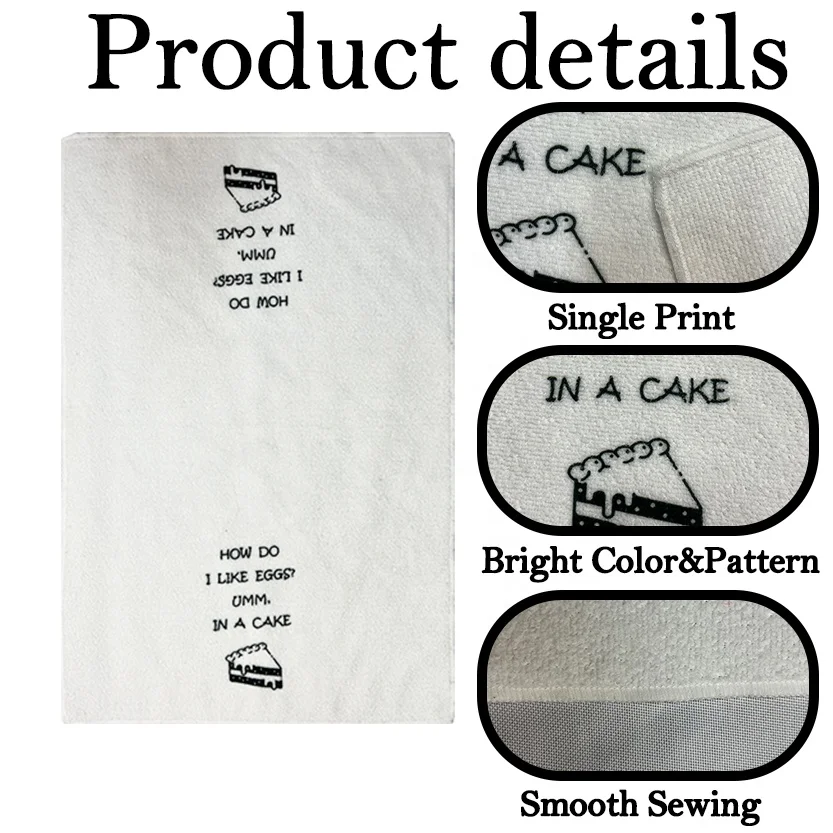 Set of 4 Thickness Chicken White Absorbent Kitchen Towels Cloths for Coffee Tea