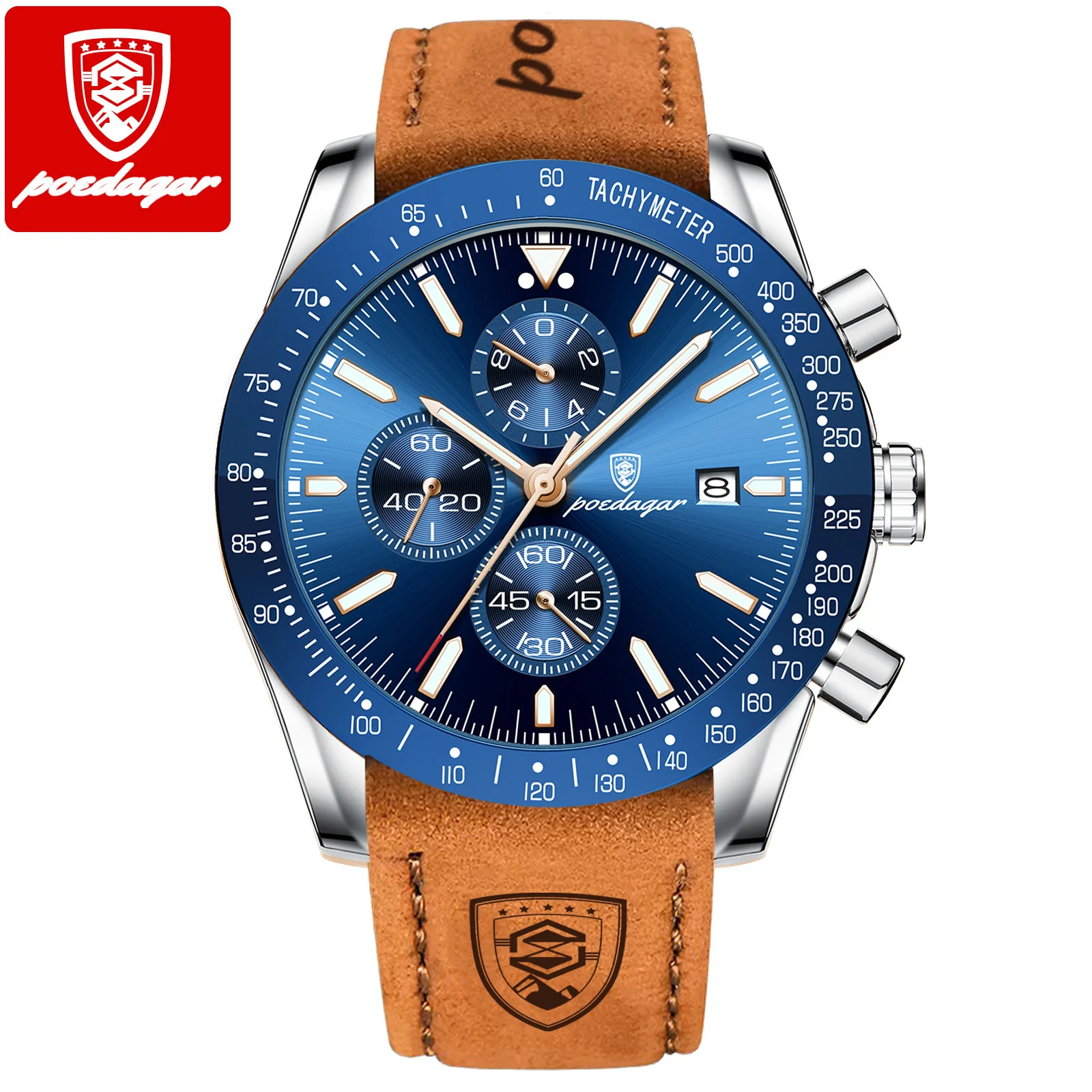 POEDAGAR 988 Factory Direct Sale Novelty Top Brand New Arrival Chronograph Low Price Men Quartz Watch with Stainless Steel Band